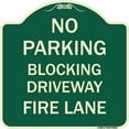 thumbnail image 1 of SignMission Designer Series Sign - No Blocking Driveway Fire Lane | Green & Tan 18" X 18" Heavy-Gauge Aluminum Architectural Sign | Protect Your Business & Municipality | Made in the, 1 of 4