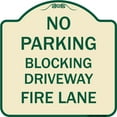 thumbnail image 1 of SignMission Designer Series Sign - No Blocking Driveway Fire Lane | Tan & Green 18" X 18" Heavy-Gauge Aluminum Architectural Sign | Protect Your Business & Municipality | Made in the, 1 of 4
