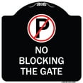 thumbnail image 1 of SignMission Designer Series Sign - No Blocking the Gate with Graphic | Black & White 18" X 18" Heavy-Gauge Aluminum Architectural Sign | Protect Your Business & Municipality | Made in, 1 of 4