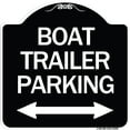 thumbnail image 1 of SignMission Designer Series Sign - Boat Trailer Parking (With Bidirectional Arrow Symbol) | Black & White 18" X 18" Heavy-Gauge Aluminum Architectural Sign | Made in the USA, 1 of 4