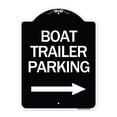 thumbnail image 1 of SignMission Designer Series Sign - Boat Trailer Parking (With Right Arrow Symbol) | Black & White 18" x 24" Heavy-Gauge Aluminum Architectural Sign | Made in the USA, 1 of 4