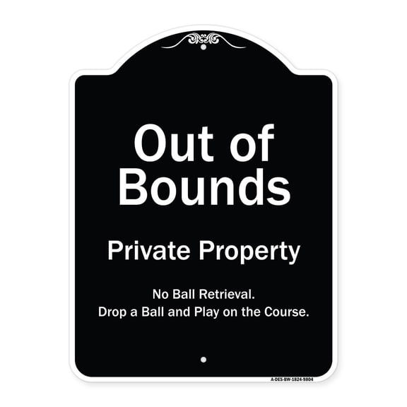 SignMission Designer Series Sign - Out Of Bounds | Black & White 18" x 24" Heavy-Gauge Aluminum Architectural Sign | Protect Your Business & Municipality | Made in the USA