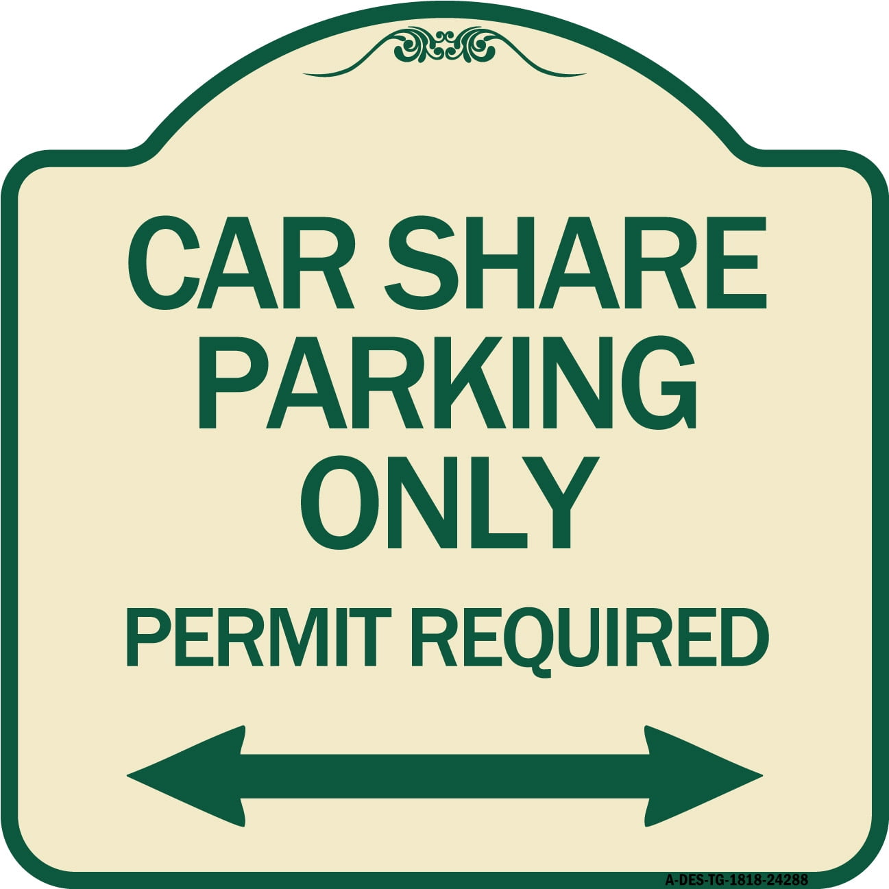 SignMission Designer Series Sign - Car Share Parking Only Permit ...
