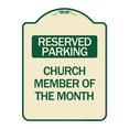 thumbnail image 1 of SignMission Designer Series Sign - Church Member of the Month | Tan & Green 18" x 24" Heavy-Gauge Aluminum Architectural Sign | Protect Your Business & Municipality | Made in the USA, 1 of 4