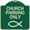 thumbnail image 1 of SignMission Designer Series Sign - Church Parking Only (Symbol) | Green & Tan 18" X 18" Heavy-Gauge Aluminum Architectural Sign | Protect Your Business & Municipality | Made in the USA, 1 of 4