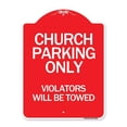 thumbnail image 1 of SignMission Designer Series Sign - Church Parking Only Violators Will Be Towed | Red & White 18" X 24" Heavy-Gauge Aluminum Architectural Sign | Protect Your Business & Municipality |, 1 of 4