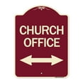 thumbnail image 1 of SignMission Designer Series Sign - Church Parking (With Bidirectional Arrow) | Burgundy 18" x 24" Heavy-Gauge Aluminum Architectural Sign | Protect Your Business & Municipality | Made, 1 of 4
