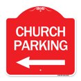 thumbnail image 1 of SignMission Designer Series Sign - Church Parking (With Left Arrow) | Red & White 18" X 18" Heavy-Gauge Aluminum Architectural Sign | Protect Your Business & Municipality | Made in the, 1 of 4