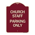thumbnail image 1 of SignMission Designer Series Sign - Church Staff Parking Only | Burgundy 18" x 24" Heavy-Gauge Aluminum Architectural Sign | Protect Your Business & Municipality | Made in the USA, 1 of 4