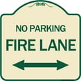 thumbnail image 1 of SignMission Designer Series Sign - Colorado Fire Lane (With Bidirectional Arrow) | Tan & Green 18" X 18" Heavy-Gauge Aluminum Architectural Sign | Made in the USA, 1 of 4