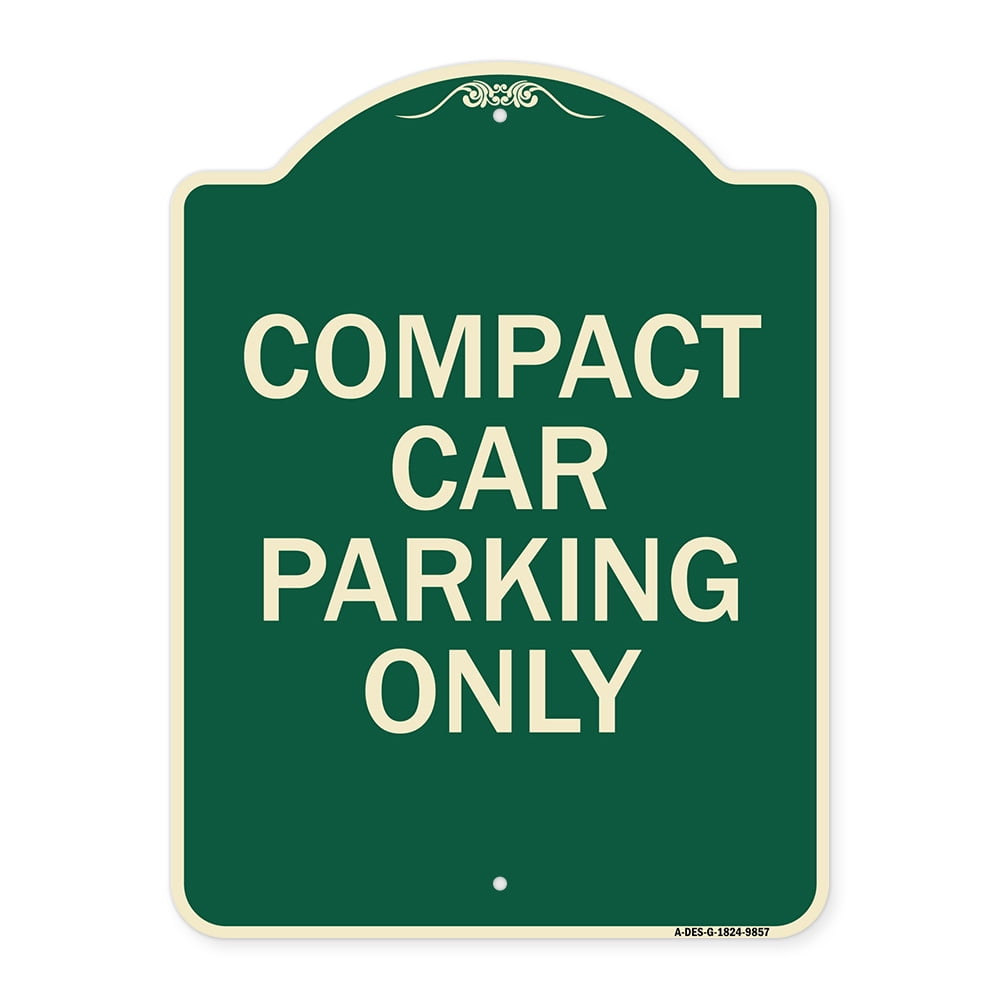 SignMission Designer Series Sign - Compact Car Parking Only | Green 18 ...