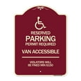 thumbnail image 1 of SignMission Designer Series Sign - Connecticut Reserved Parking Permit Required Van Accessible Violators Will Be Fined Min $150 with Symbol | Burgundy 18" x 24" Heavy-Gauge Aluminum, 1 of 4