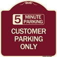 thumbnail image 1 of SignMission Designer Series Sign - Customer Parking Only (Choose Your Limit) Minute Parking | Burgundy 18" X 18" Heavy-Gauge Aluminum Architectural Sign | Made in the USA, 1 of 4