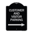 thumbnail image 1 of SignMission Designer Series Sign - Customer and Visitor Parking (With Right Arrow) | Black & Silver 18" x 24" Heavy-Gauge Aluminum Architectural Sign | Made in the USA, 1 of 4