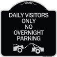 thumbnail image 1 of SignMission Designer Series Sign - Day Visitors Only No Overnight Parking (With Graphic) | Black & Silver 18" X 18" Heavy-Gauge Aluminum Architectural Sign | Made in the USA, 1 of 4