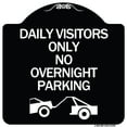 thumbnail image 1 of SignMission Designer Series Sign - Day Visitors Only No Overnight Parking (With Graphic) | Black & White 18" X 18" Heavy-Gauge Aluminum Architectural Sign | Made in the USA, 1 of 4