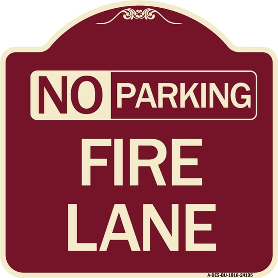 SignMission Designer Series Sign - Delaware No Parking Fire Lane ...