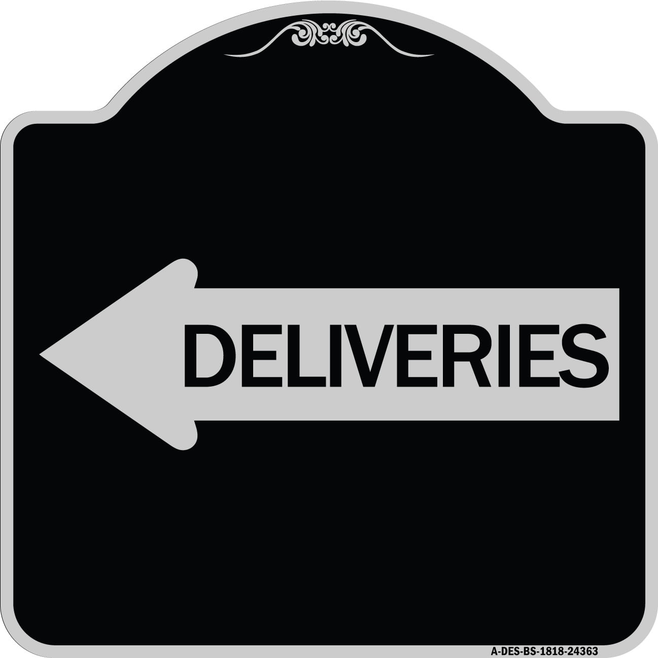 SignMission Designer Series Sign - Deliveries (With Left Arrow) | Black ...