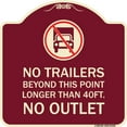 thumbnail image 1 of SignMission Designer Series Sign - Driveway Sign No Trailers Beyond This Point Longer Than 40 Ft No Outlet with Graphic | Burgundy 18" X 18" Heavy-Gauge Aluminum Architectural Sign, 1 of 4