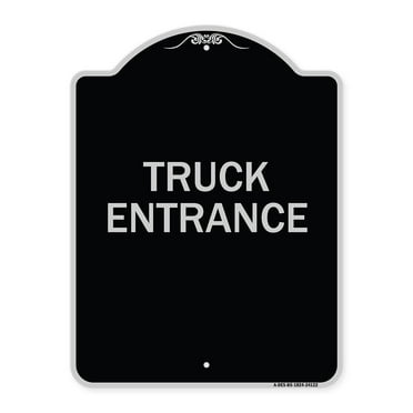 SignMission Designer Series Sign - Driveway Sign Truck Entrance | Black & Silver 18" x 24" Heavy-Gauge Aluminum Architectural Sign | Protect Your Business & Municipality | Made in the
