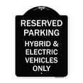 thumbnail image 1 of SignMission Designer Series Sign - For Electrical Cars Reserved Parking - Hybrid & Electric Vehicles Only | Black & White 18" x 24" Heavy-Gauge Aluminum Architectural Sign | Made in the, 1 of 4