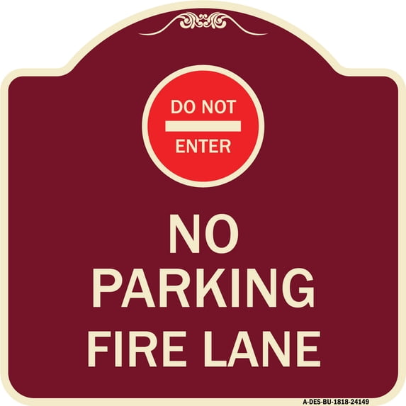 SignMission Designer Series Sign - Do Not Enter No Parking Fire Lane ...