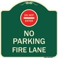 thumbnail image 1 of SignMission Designer Series Sign - Do Not Enter No Parking Fire Lane with Graphic | Green & Tan 18" X 18" Heavy-Gauge Aluminum Architectural Sign | Made in the USA, 1 of 4