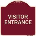 thumbnail image 1 of SignMission Designer Series Sign - Entrance Sign Visitor Entrance | Burgundy 18" X 18" Heavy-Gauge Aluminum Architectural Sign | Protect Your Business & Municipality | Made in the USA, 1 of 4