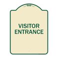 thumbnail image 1 of SignMission Designer Series Sign - Entrance Sign Visitor Entrance | Tan & Green 18" x 24" Heavy-Gauge Aluminum Architectural Sign | Protect Your Business & Municipality | Made in the, 1 of 4