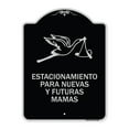 thumbnail image 1 of SignMission Designer Series Sign - Estacionamento Para Nuevas Y Futuras Mamas | Black & Silver 18" x 24" Heavy-Gauge Aluminum Architectural Sign | Made in the USA, 1 of 4