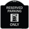 thumbnail image 1 of SignMission Designer Series Sign - Ev Only (With Electric Vehicle Charging Station Graphic) | Black & Silver 18" X 18" Heavy-Gauge Aluminum Architectural Sign | Made in the USA, 1 of 4