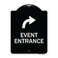 thumbnail image 1 of SignMission Designer Series Sign - Event Entrance (With Upper Right Arrow) | Black & White 18" x 24" Heavy-Gauge Aluminum Architectural Sign | Protect Your Business & Municipality |, 1 of 4