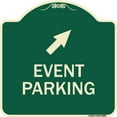 thumbnail image 1 of SignMission Designer Series Sign - Event Parking (Up Right Arrow Symbol) | Green & Tan 18" X 18" Heavy-Gauge Aluminum Architectural Sign | Protect Your Business & Municipality | Made in, 1 of 4