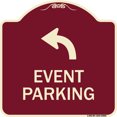 thumbnail image 1 of SignMission Designer Series Sign - Event Parking Only (With Upper Left Arrow) | Burgundy 18" X 18" Heavy-Gauge Aluminum Architectural Sign | Protect Your Business & Municipality | Made, 1 of 4