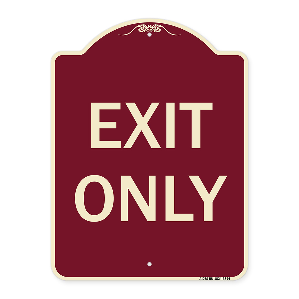 SignMission Designer Series Sign - Exit Only | Burgundy 18