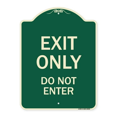SignMission Designer Series Sign - Exit Only Do Not Enter | Green & Tan 18" x 24" Heavy-Gauge Aluminum Architectural Sign | Protect Your Business & Municipality | Made in the USA