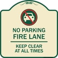 thumbnail image 1 of SignMission Designer Series Sign - Fire Lane Keep Clear at All Times with Graphic | Tan & Green 18" X 18" Heavy-Gauge Aluminum Architectural Sign | Made in the USA, 1 of 4