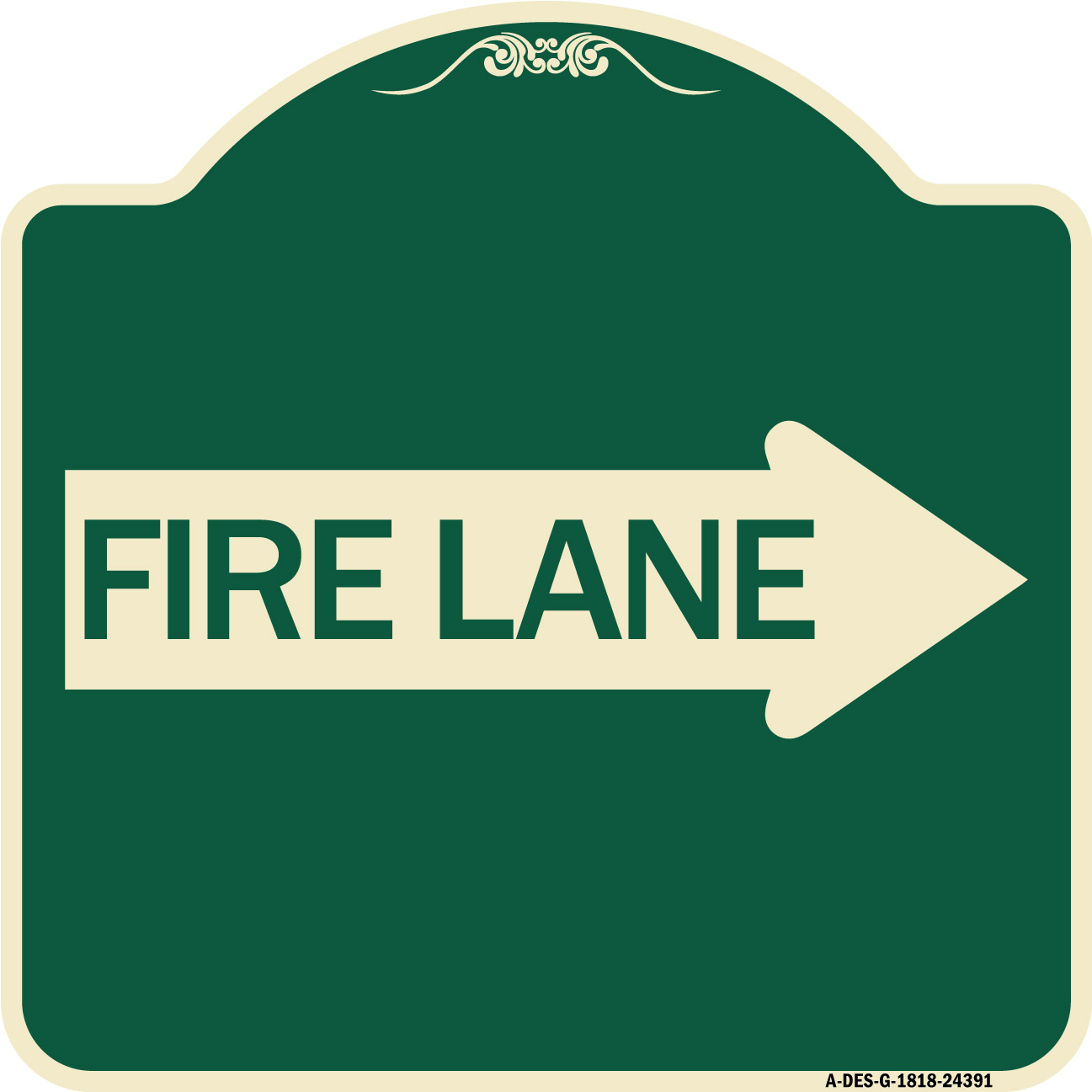 SignMission Designer Series Sign - Fire Lane Right Arrow | Green & Tan ...