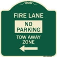 thumbnail image 1 of SignMission Designer Series Sign - Fire Lane Tow-Away Zone with Left Arrow | Green & Tan 18" X 18" Heavy-Gauge Aluminum Architectural Sign | Protect Your Business & Municipality | Made, 1 of 4