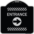 thumbnail image 1 of SignMission Designer Series Sign - Flex Post Entrance with Right Arrow Decal Only for Flex Paddle | Black & Silver 18" X 18" Heavy-Gauge Aluminum Architectural Sign | Made in the USA, 1 of 4