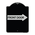 thumbnail image 1 of SignMission Designer Series Sign - Front Door (With Right Arrow) | Black & Silver 18" x 24" Heavy-Gauge Aluminum Architectural Sign | Protect Your Business & Municipality | Made in the, 1 of 4