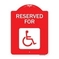 thumbnail image 1 of SignMission Designer Series Sign - Graphic Handicapped Reserved | Red & White 18" x 24" Heavy-Gauge Aluminum Architectural Sign | Protect Your Business & Municipality | Made in the USA, 1 of 4