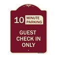 thumbnail image 1 of SignMission Designer Series Sign - Guest Check in Only (Choose Your Limit) Minute Parking | Burgundy 18" x 24" Heavy-Gauge Aluminum Architectural Sign | Made in the USA, 1 of 4