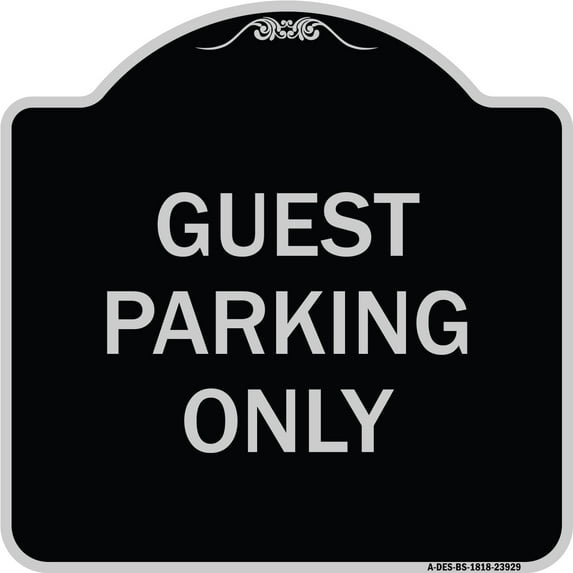 SignMission Designer Series Sign - Guest Parking Only | Black & Silver 18" X 18" Heavy-Gauge Aluminum Architectural Sign | Protect Your Business & Municipality | Made in the USA