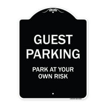 SignMission Designer Series Sign - Guest Parking | Black & White 18" x 24" Heavy-Gauge Aluminum Architectural Sign | Protect Your Business & Municipality | Made in the USA