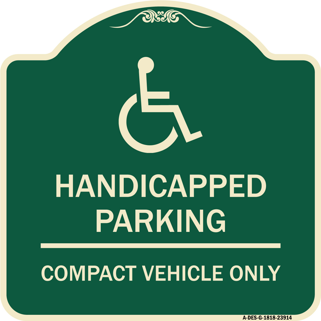 SignMission Designer Series Sign - Handicapped Parking - Compact ...