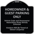 thumbnail image 1 of SignMission Designer Series Sign - Homeowner & Guest Parking Only | Black & Silver 18" X 18" Heavy-Gauge Aluminum Architectural Sign | Protect Your Business & Municipality | Made in the, 1 of 4