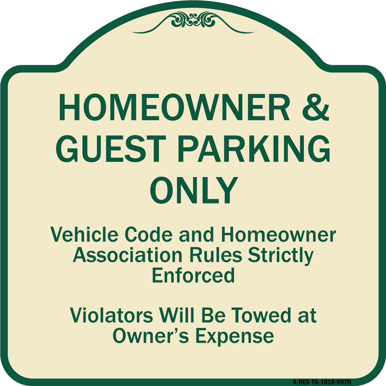 SignMission Designer Series Sign - Homeowner & Guest Parking Only | Tan ...