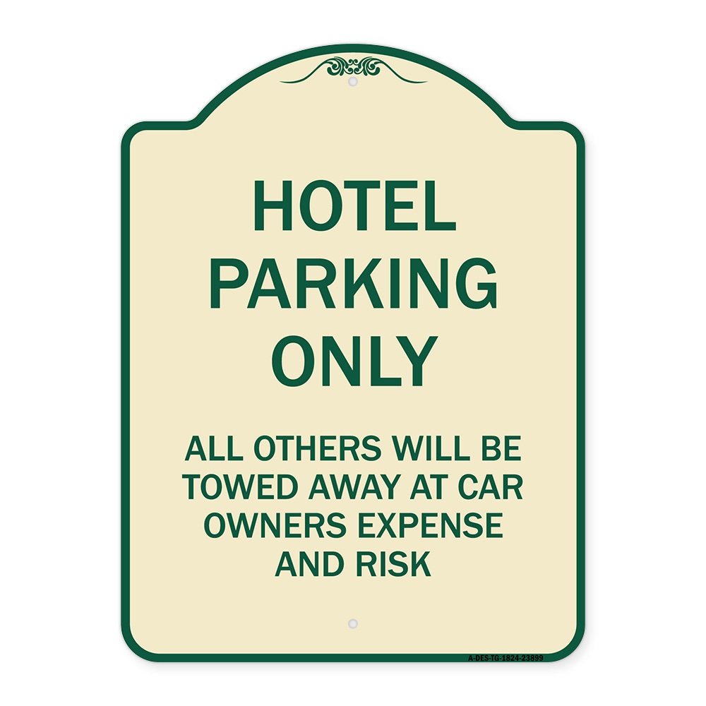 SignMission Designer Series Sign - Hotel Parking Only All Others Towed ...