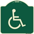 thumbnail image 1 of SignMission Designer Series Sign - Large Handicapped Symbol | Green & Tan 18" X 18" Heavy-Gauge Aluminum Architectural Sign | Protect Your Business & Municipality | Made in the USA, 1 of 4